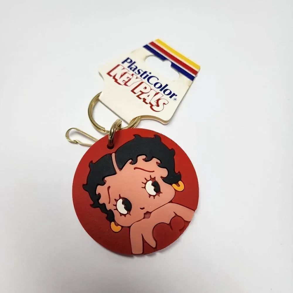 Vintage Betty Boop Red Rubber Keychain